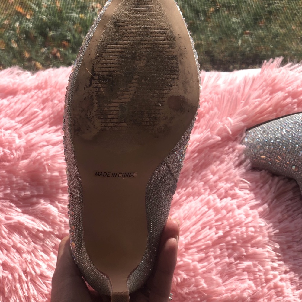 Silver Rhinestone Textured Booties - Picture 5 of 6